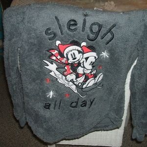 furry   gray   mickey  mouse   long  sleeve top